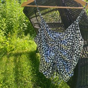 Black and white flower tank!